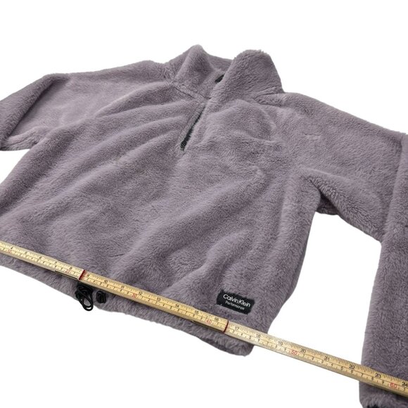 Calvin Klein Performance Purple 1/4 Zip Fleece Pullover Sweatshirt Women’s S Sof - Picture 8 of 9
